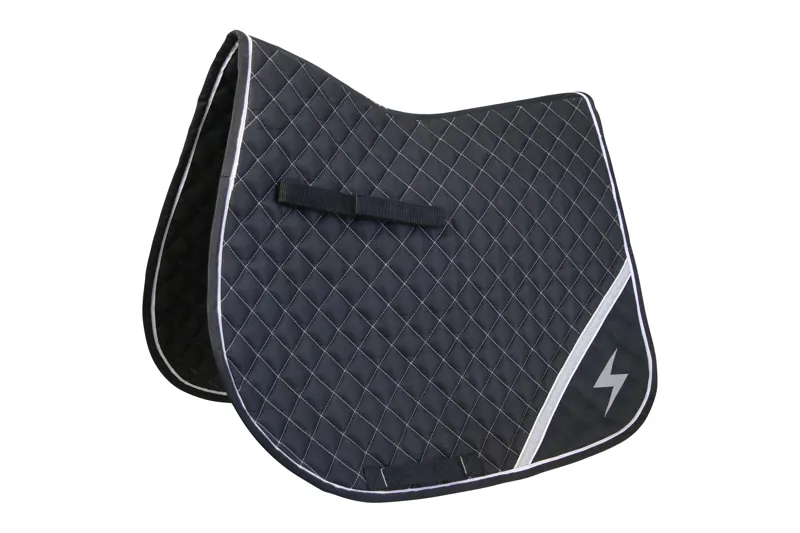 Hy Equestrian Silva Flash Saddle Pad - Black/Reflective Silver
